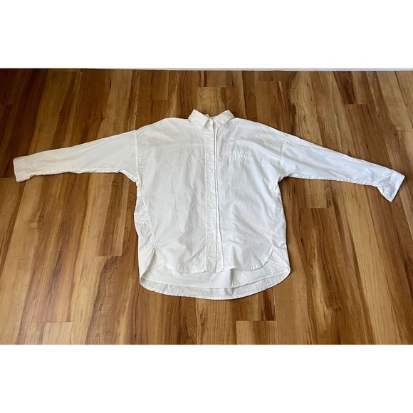 Me You Women Dolman Sleeves White Casual Button Front Shirt Sz: Small High Low - Picture 1 of 12